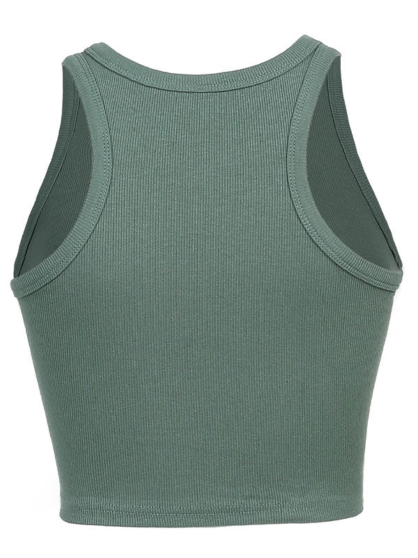 Kurzes Basic-Tanktop aus Strick