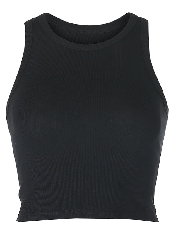 Kurzes Basic-Tanktop aus Strick