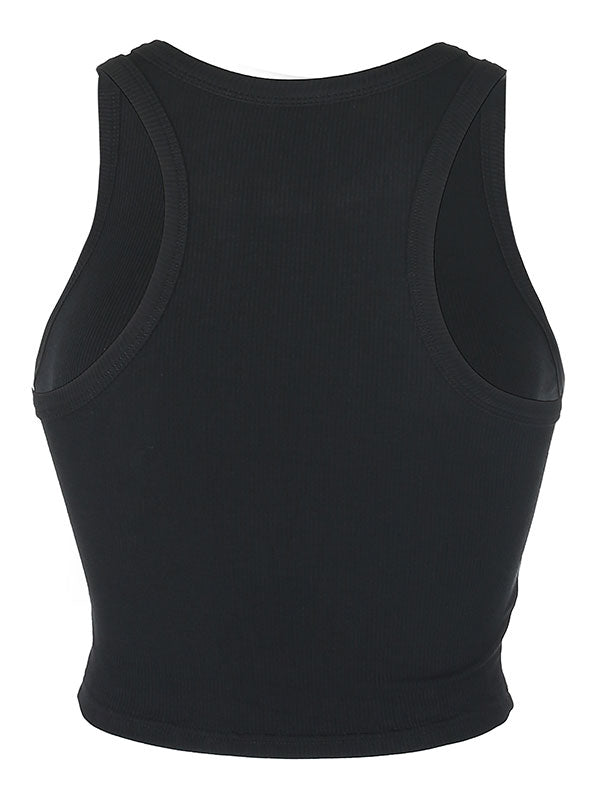 Kurzes Basic-Tanktop aus Strick