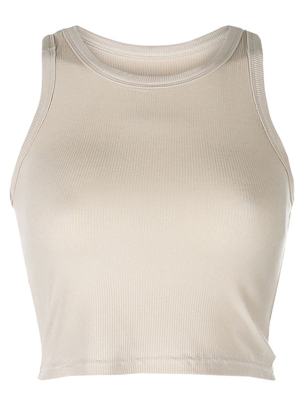 Kurzes Basic-Tanktop aus Strick