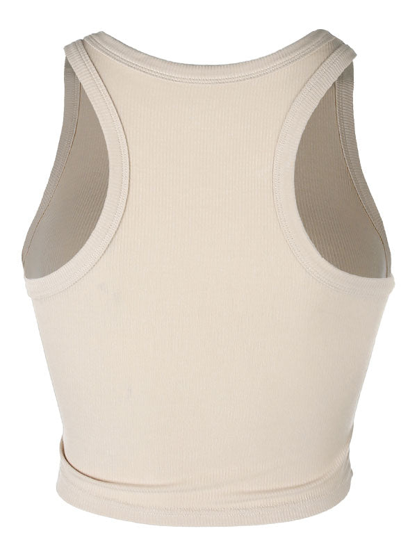 Kurzes Basic-Tanktop aus Strick