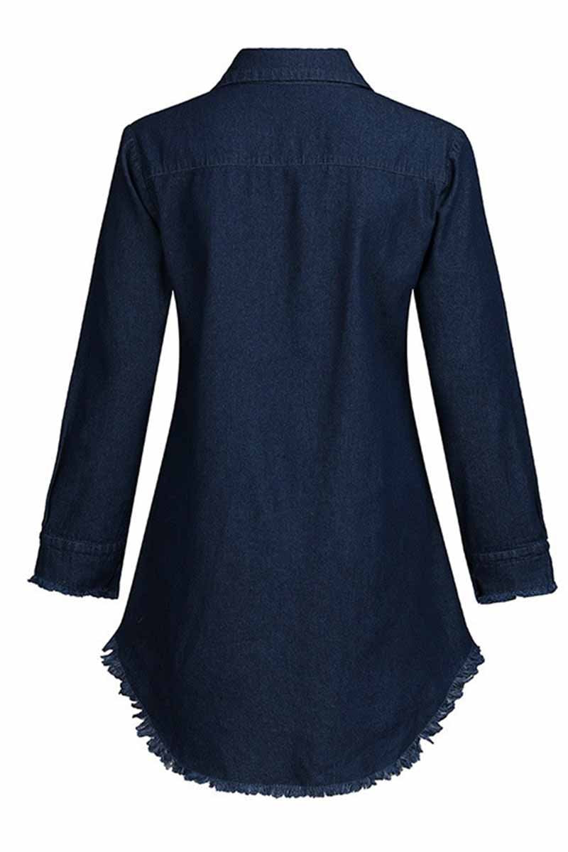 Vestidos de mezclilla de 4 colores con diseño de botones sueltos