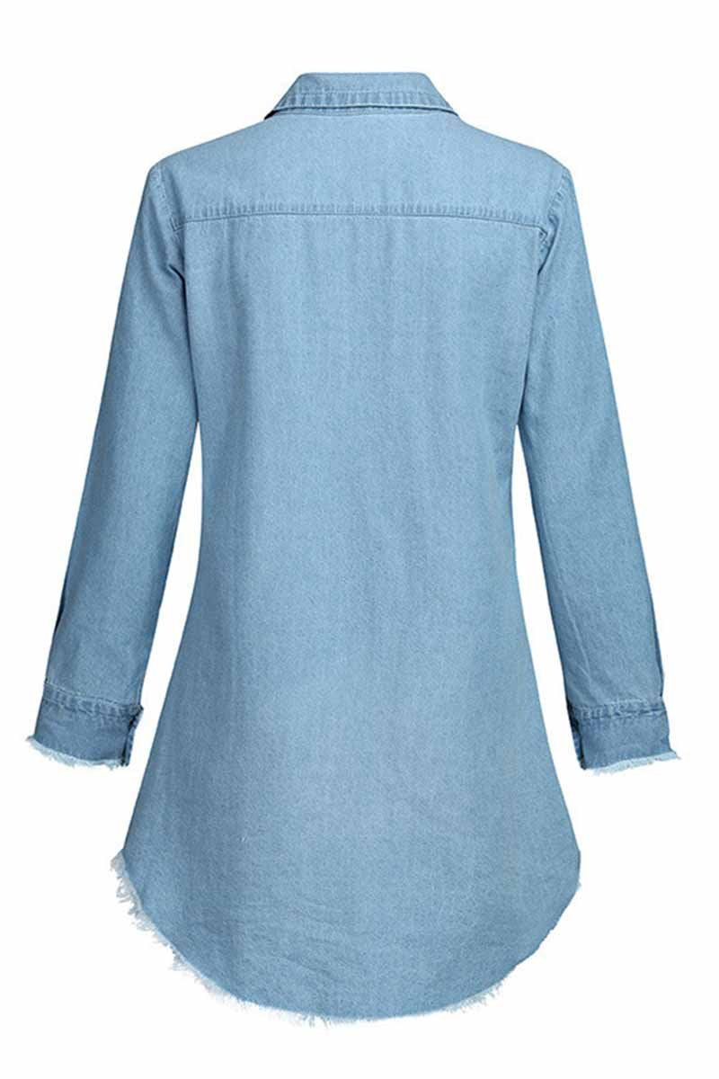 Vestidos de mezclilla de 4 colores con diseño de botones sueltos