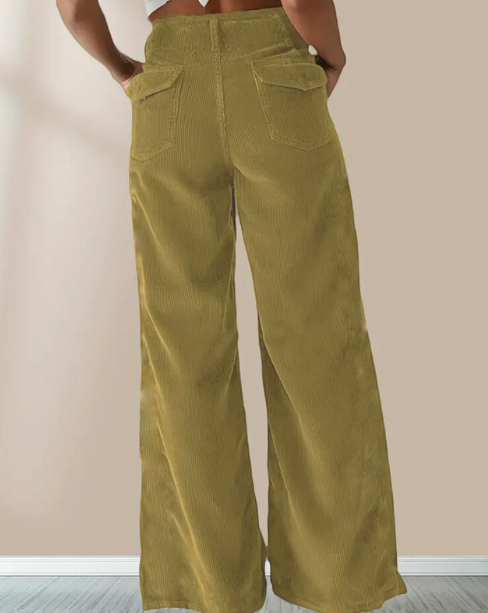 Retro Braune Drapierte High Waist Hose