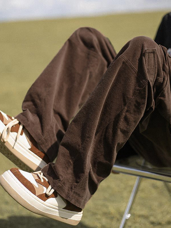 Herren Vintage Straight Cargohose mit aufgesetzten Taschen