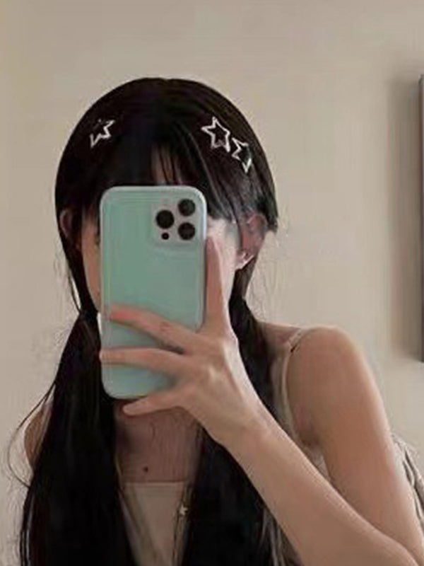 Pinza para el cabello con estrella hueca plateada