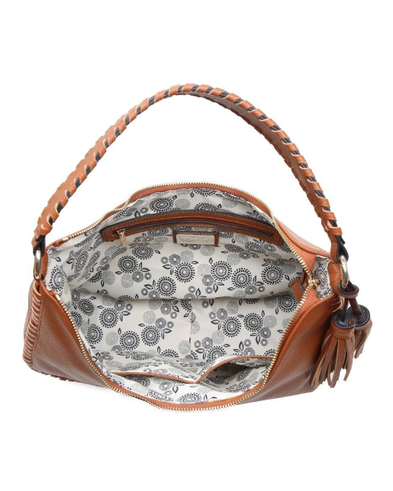 Bolso hobo Waverly de piel sintética - Color tostado