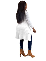 Chaquetas de botones sin mangas con solapa de color sólido