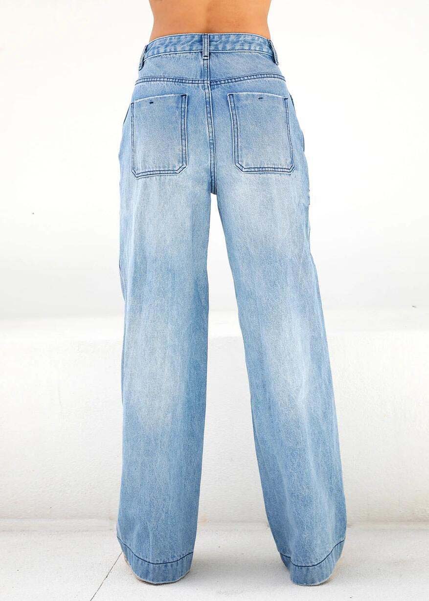 Hellblaue Oversize-Jeans mit weitem Bein im Original-Design