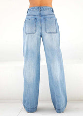 Hellblaue Oversize-Jeans mit weitem Bein im Original-Design