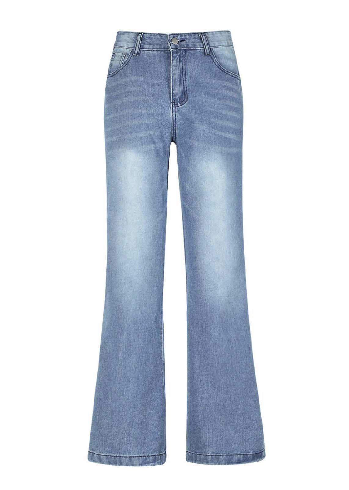 Hellblaue Oversize-Jeans mit weitem Bein im Original-Design