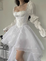 Vestido de cumpleaños abullonado de corte A