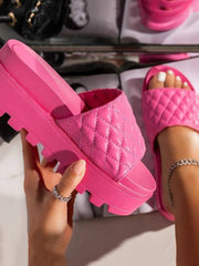 Einfarbige Plateau-Slipper