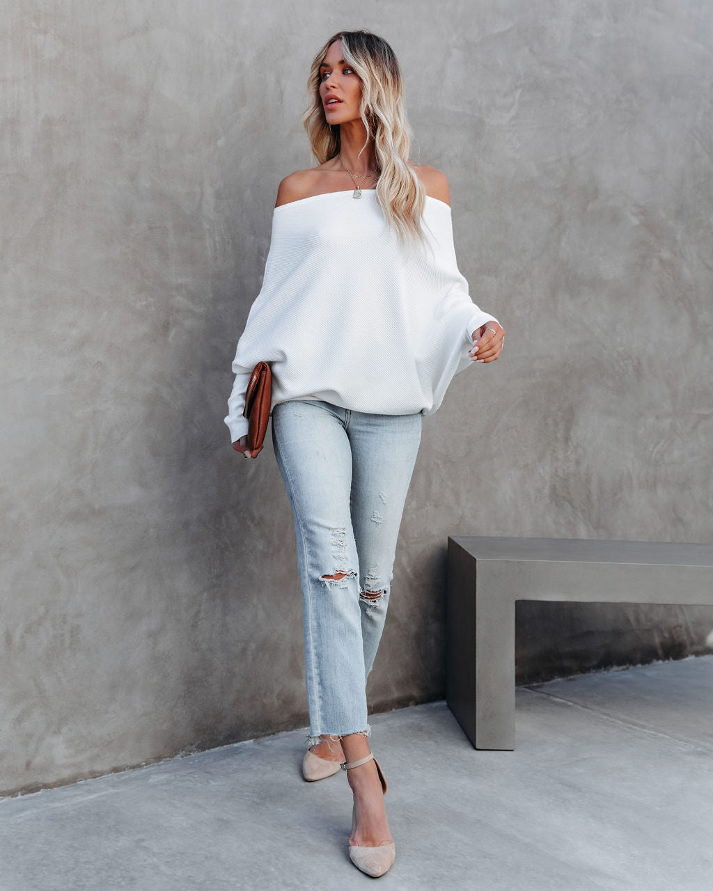 All That Ribbed Cashmere Blend Sweater - Ivory - FINAL SALE