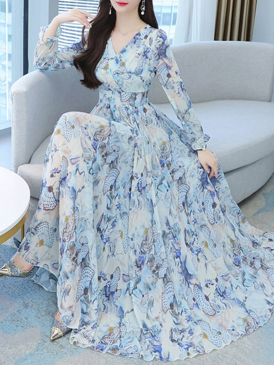 Aris Maxi-Strandkleid mit Blumenmuster