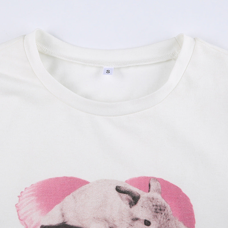 Love Bunny – Weißes bauchfreies Top
