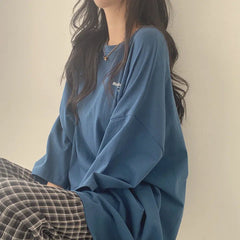 Letter Print Oversized Short Sleeve Tee