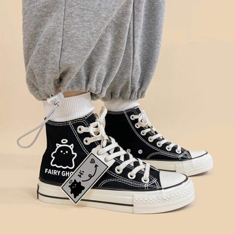 FAIRY GHOST Schwarze Freizeitschuhe aus Segeltuch