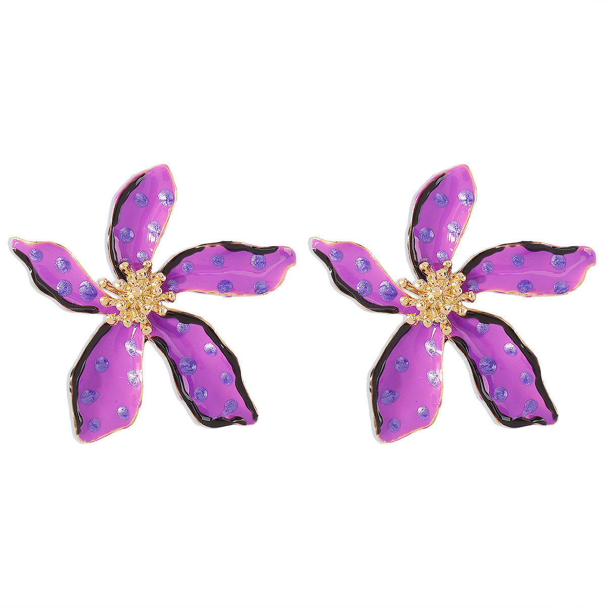 Blumen-Wellen-Punkt-Ohrringe