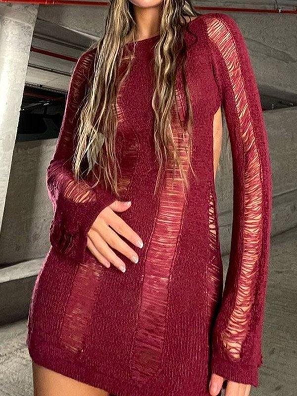 Party-Minikleid mit langen Ärmeln im Used-Look