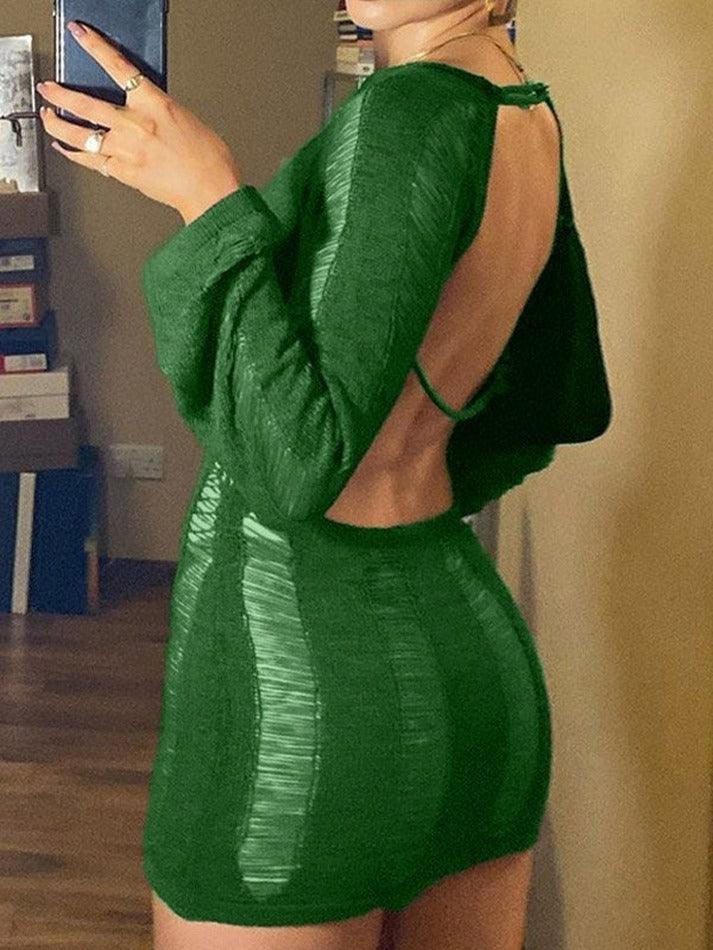 Party-Minikleid mit langen Ärmeln im Used-Look