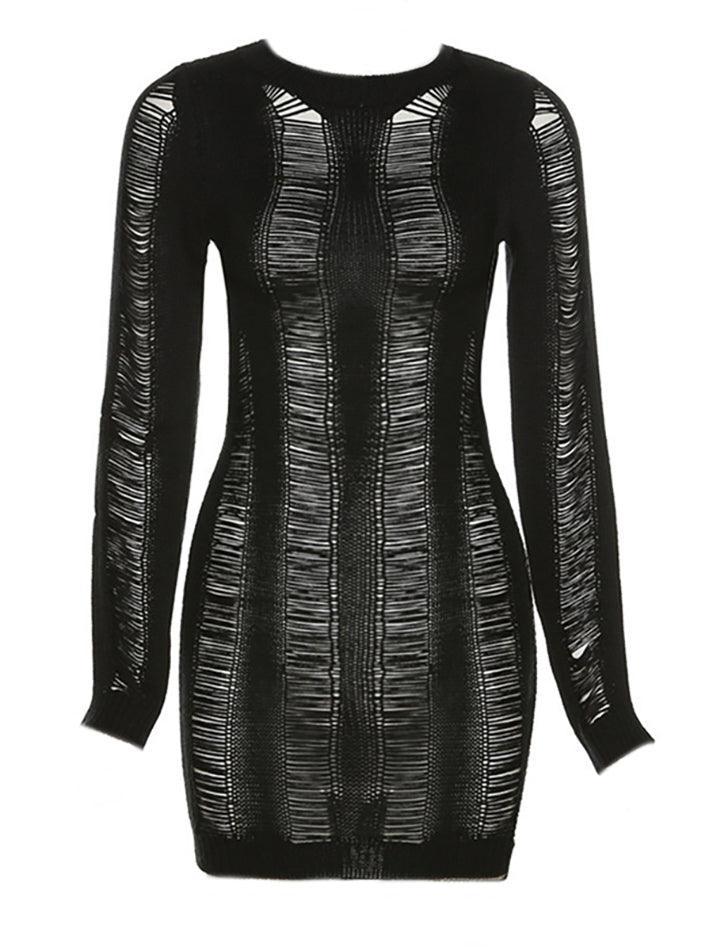 Party-Minikleid mit langen Ärmeln im Used-Look