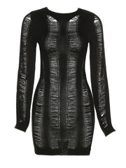 Party-Minikleid mit langen Ärmeln im Used-Look