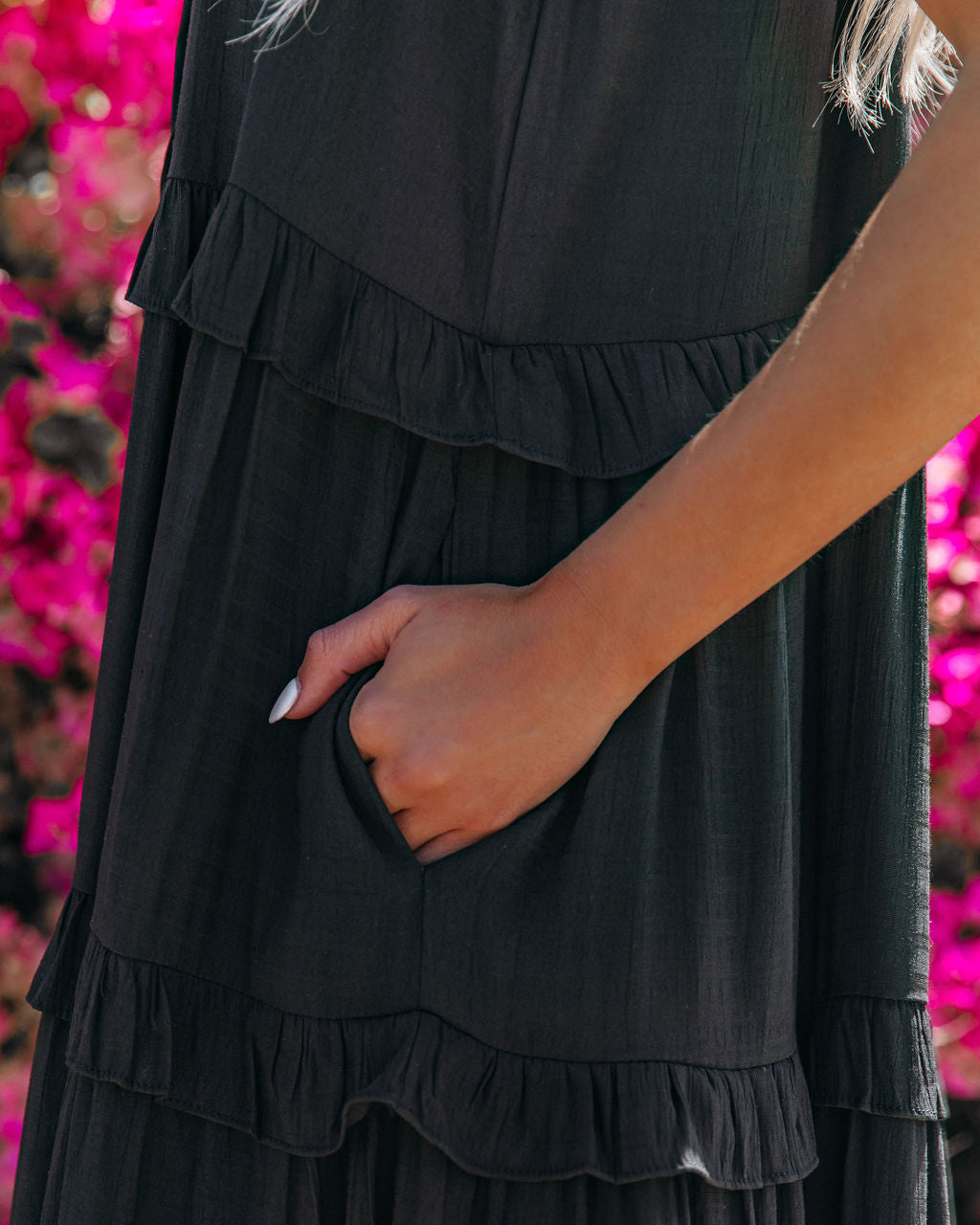Ballard Midikleid Aus Baumwollmischung Mit Taschen - Schwarz