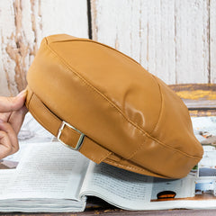 Hut aus Pu-Leder mit quadratischer Schnalle