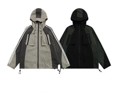 Kapuzenjacke mit Reißverschluss und Farbblock