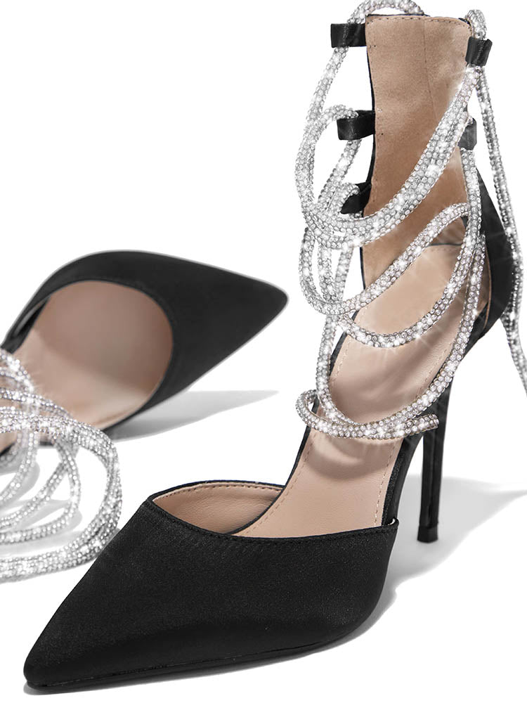Strass-Schnürschuhe
