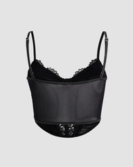 Korsett-Oberteil mit Spitzenbesatz