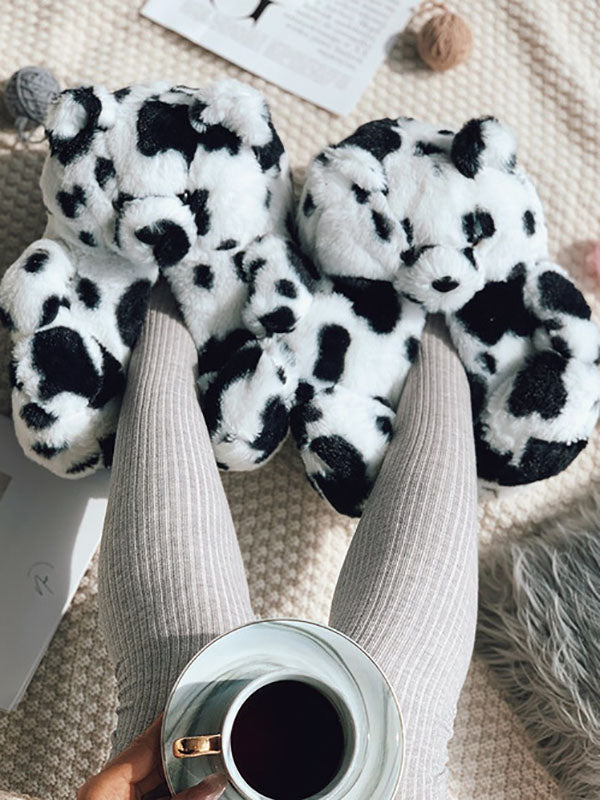 Flauschige Teddybär-Hausschuhe