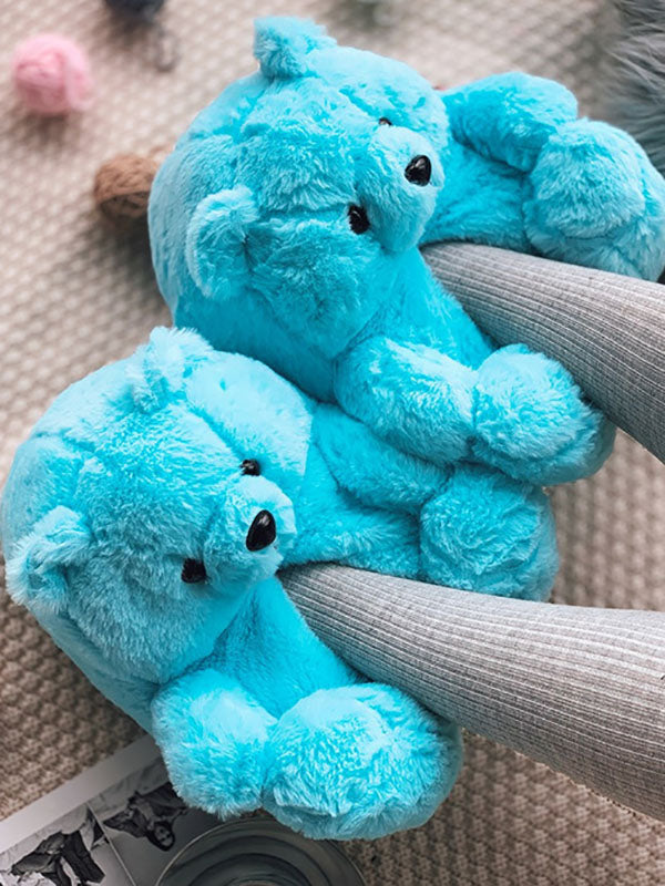 Flauschige Teddybär-Hausschuhe