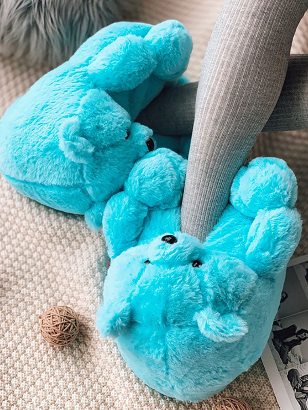 Flauschige Teddybär-Hausschuhe
