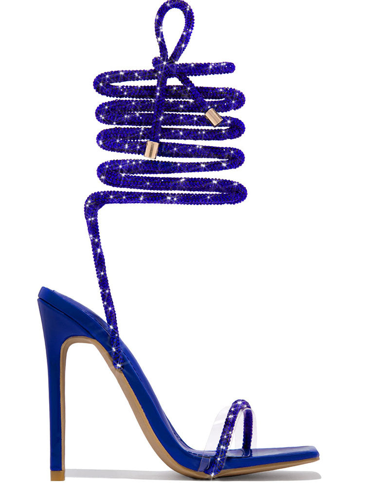 High Heels mit Strass-Schnürung