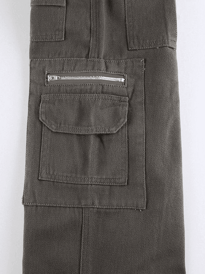 Verwaschene Cargojeans mit Schnallendesign