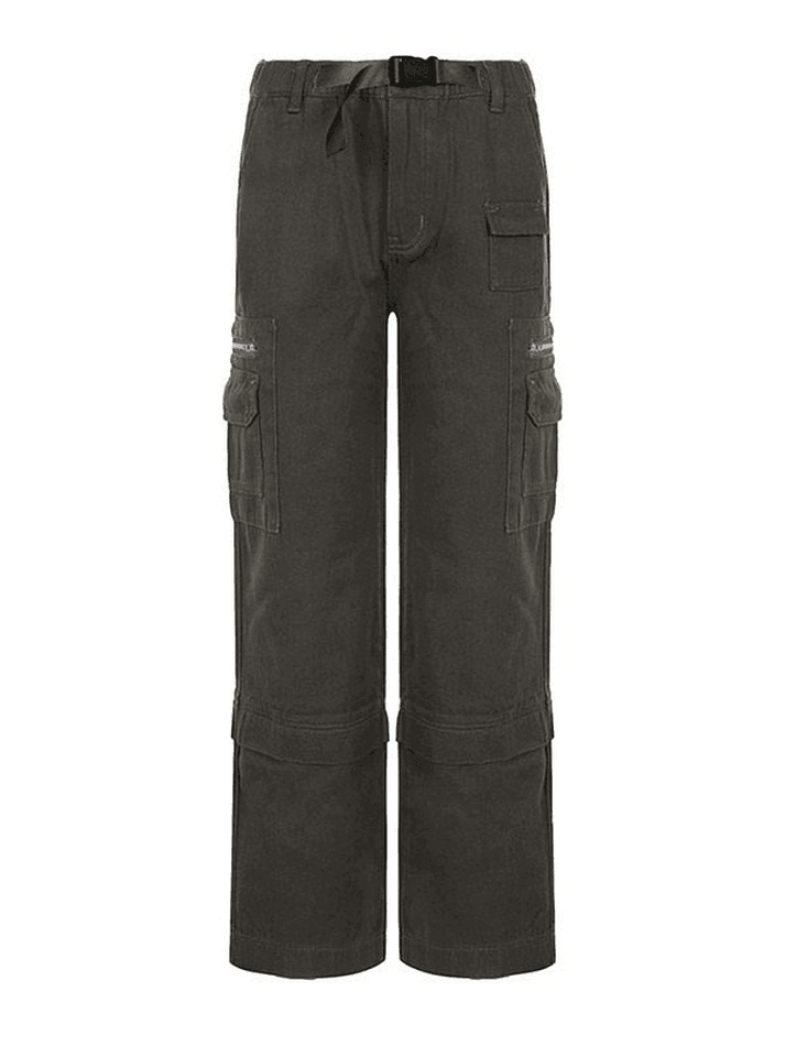 Verwaschene Cargojeans mit Schnallendesign