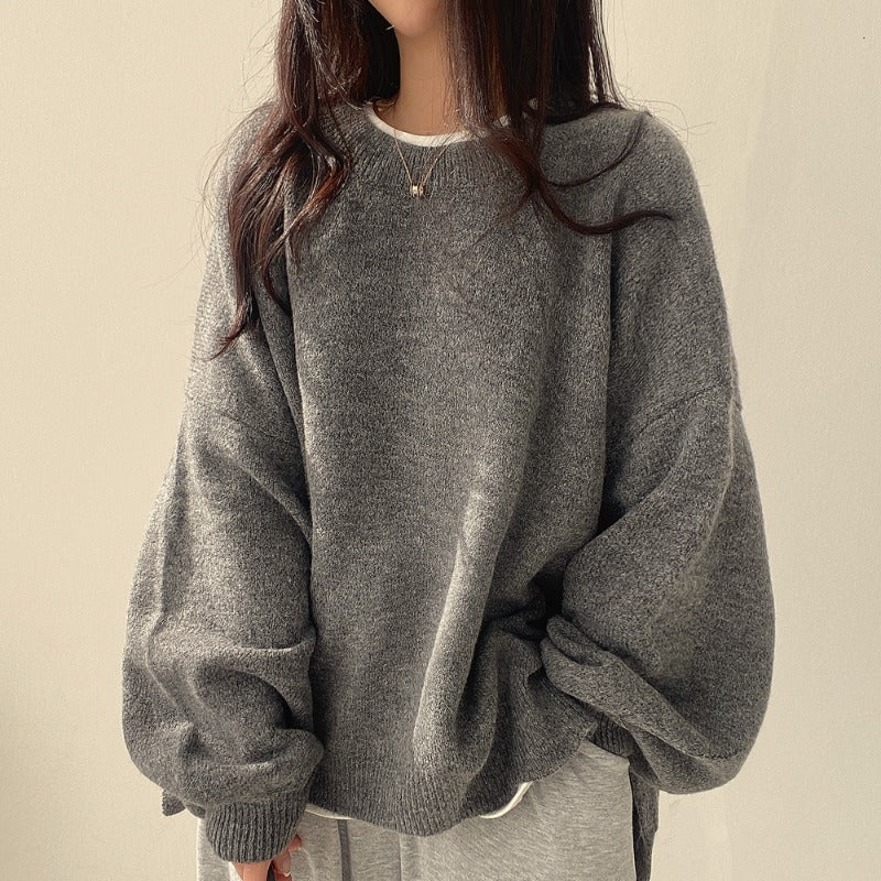 Übergroßer Pullover mit geteiltem Saum