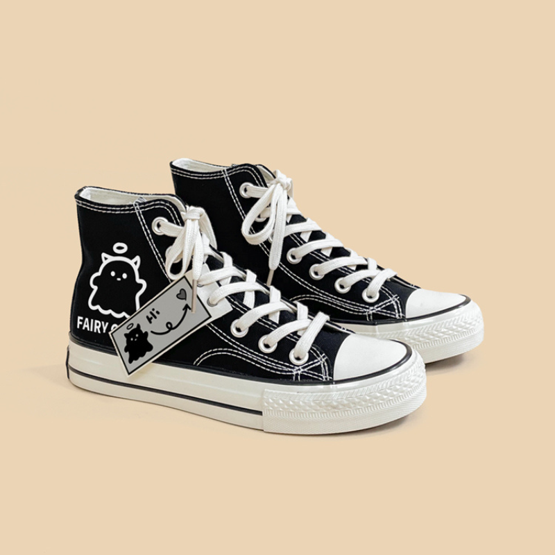 FAIRY GHOST Schwarze Freizeitschuhe aus Segeltuch