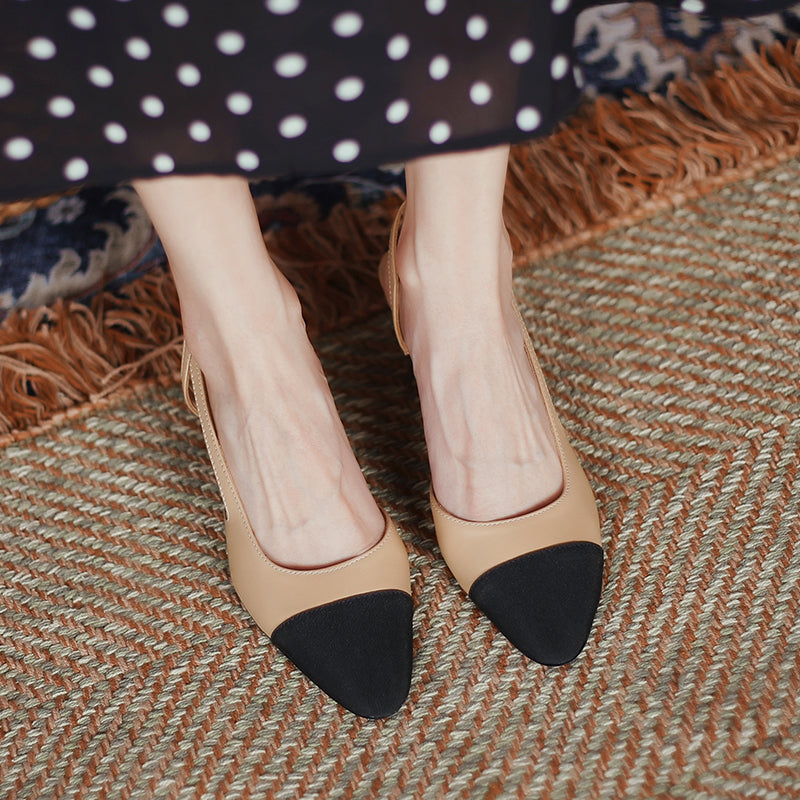 Blake Cap Toe Chunky Heel Slingbacks Pumps Newgew