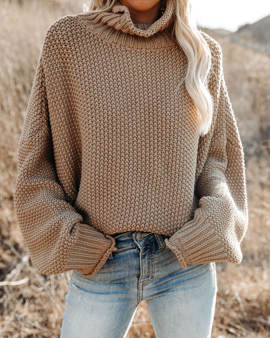 Carried Away Rollkragenpullover aus Baumwolle - Latte