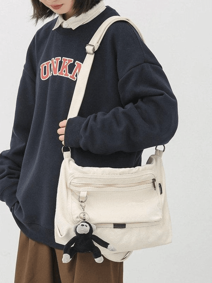 Bolso de hombro vintage con colgante de dibujos animados