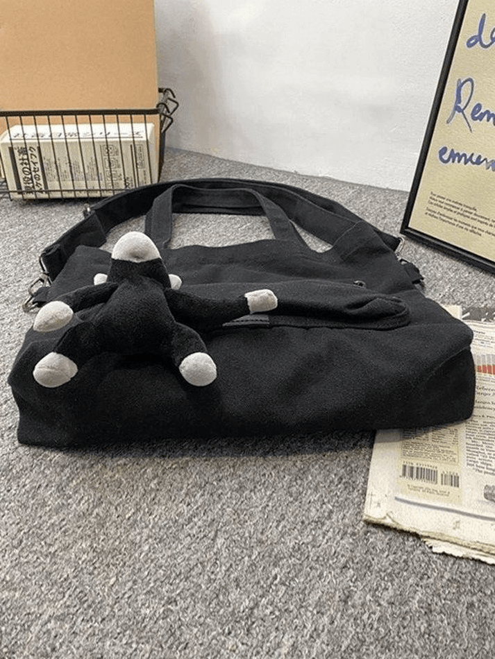 Bolso de hombro vintage con colgante de dibujos animados