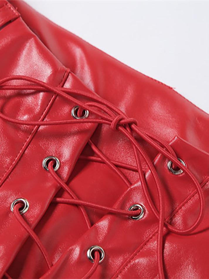 PU-Hose mit Cut-outs und Schnürung