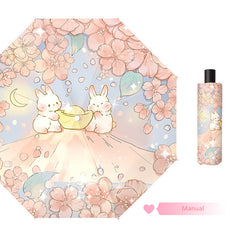 Cute Bunny Folding Sun Umbrella