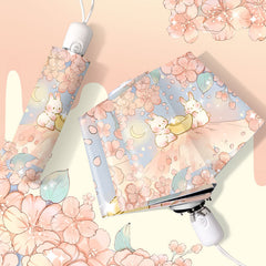 Cute Bunny Folding Sun Umbrella