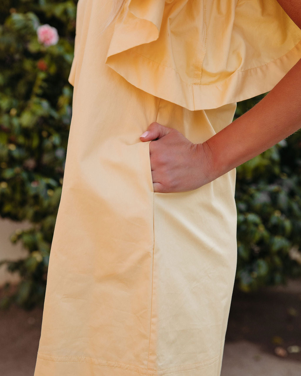 Davina Minikleid aus Baumwolle mit Taschen - Gelb
