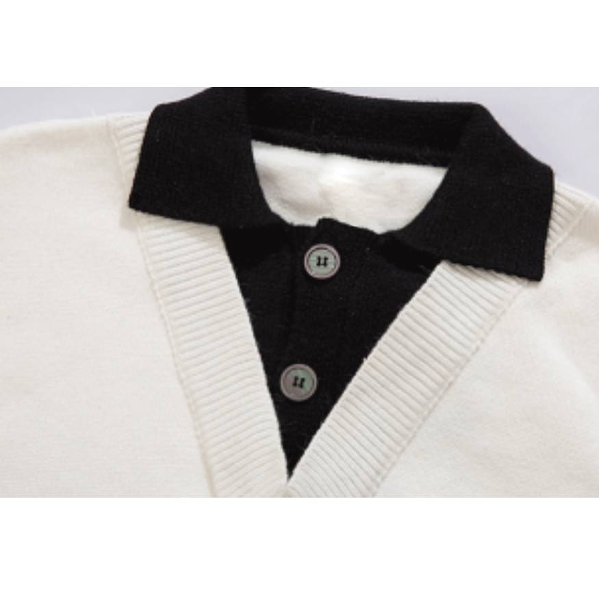Suéter casual con cuello falso de dos piezas