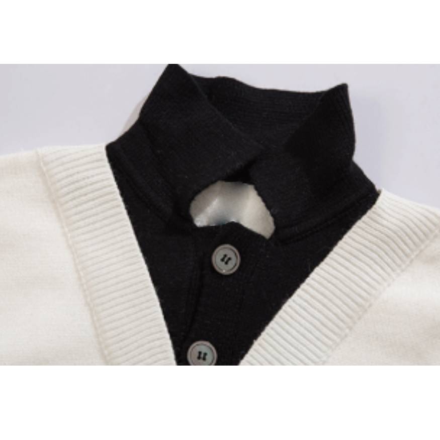 Suéter casual con cuello falso de dos piezas
